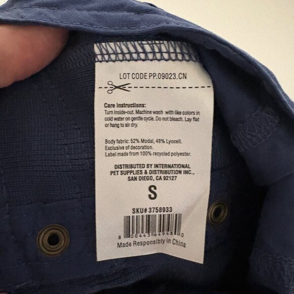 Reddy Dog Shirt Size Small 13-15in Navy Snap-Up D-Ring Portal Pet Apparel NEW - Picture 4 of 5